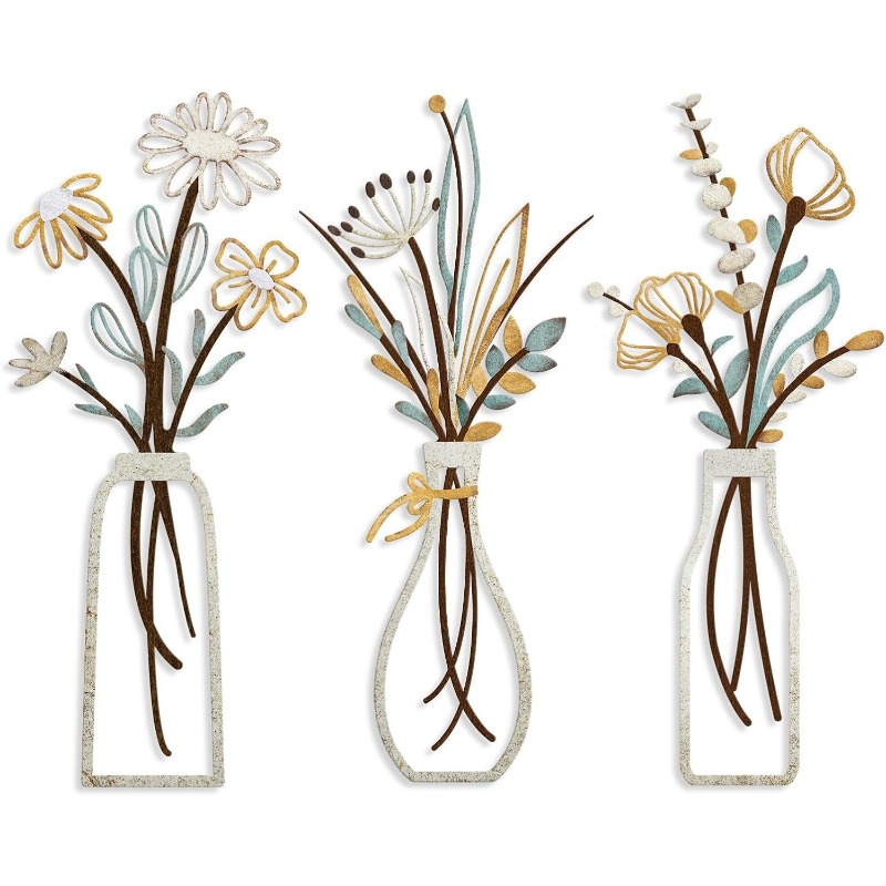 3pcs Metal Flowers Wall Decora - Art Craft Room recension och pris