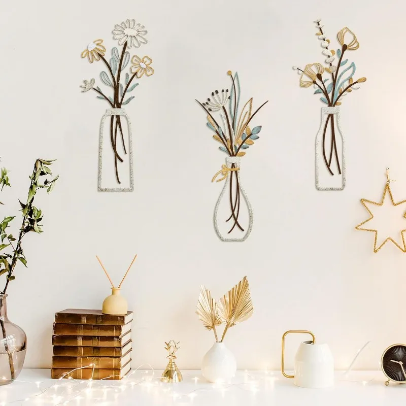 3pcs Metal Flowers Wall Decora - Art Craft Room recension och pris