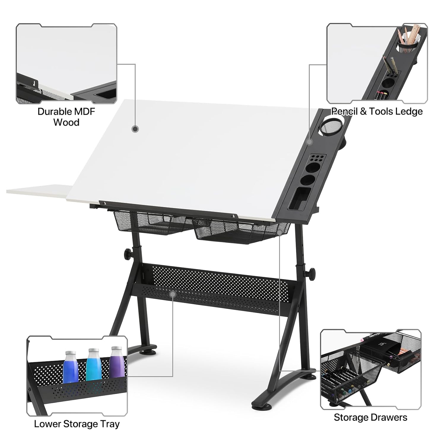 Adjustable Drafting Desk with  - Art & Craft Paper Origami recension och pris