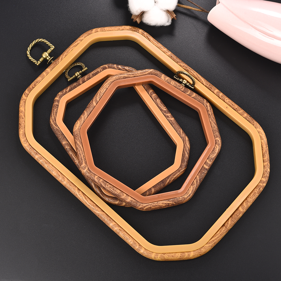 Imitated Wood Round,Oval Diffe - Embroidery Hoop Kit recension och pris