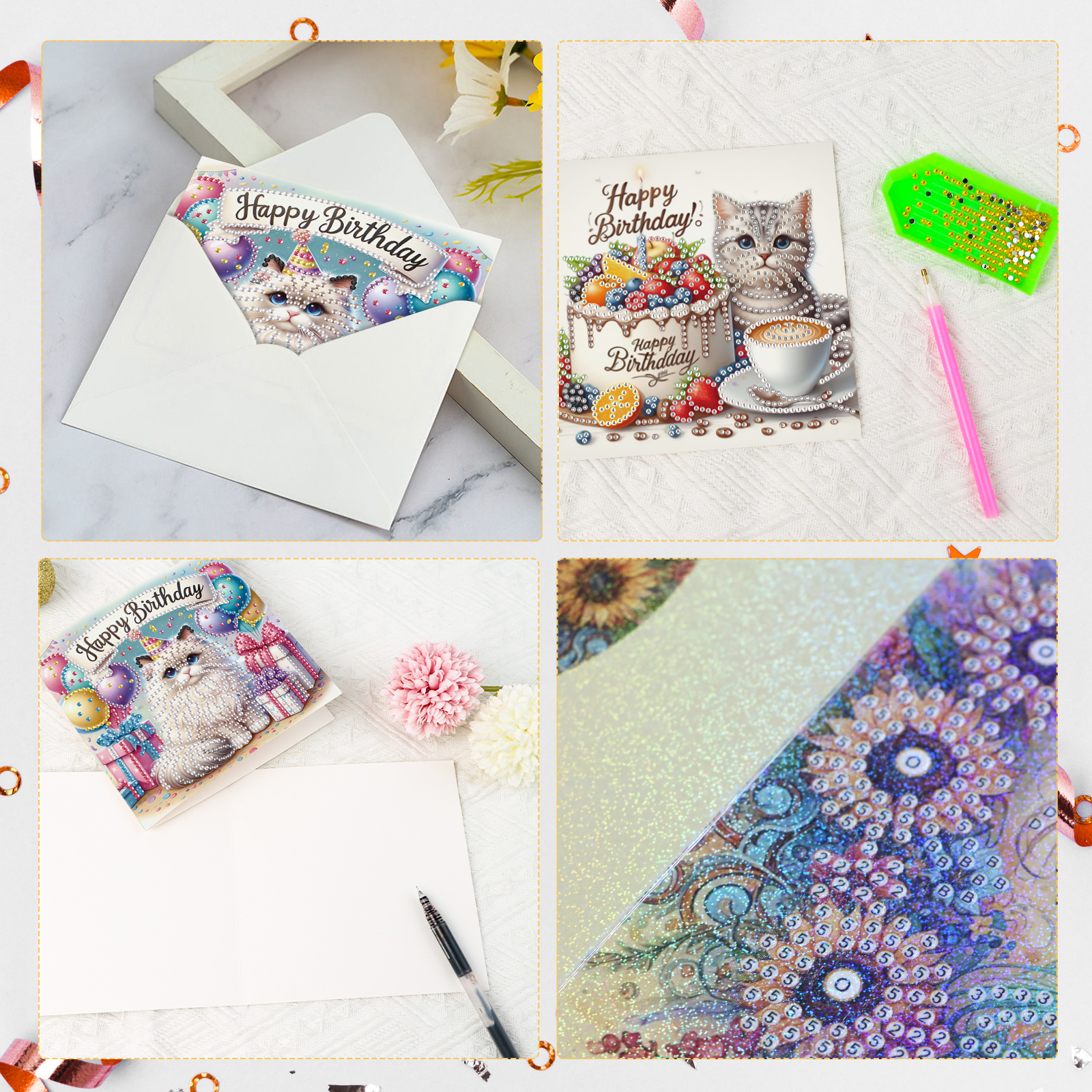 6 Pcs Diamond Art Painting Gre - Art Craft Cat recension och pris