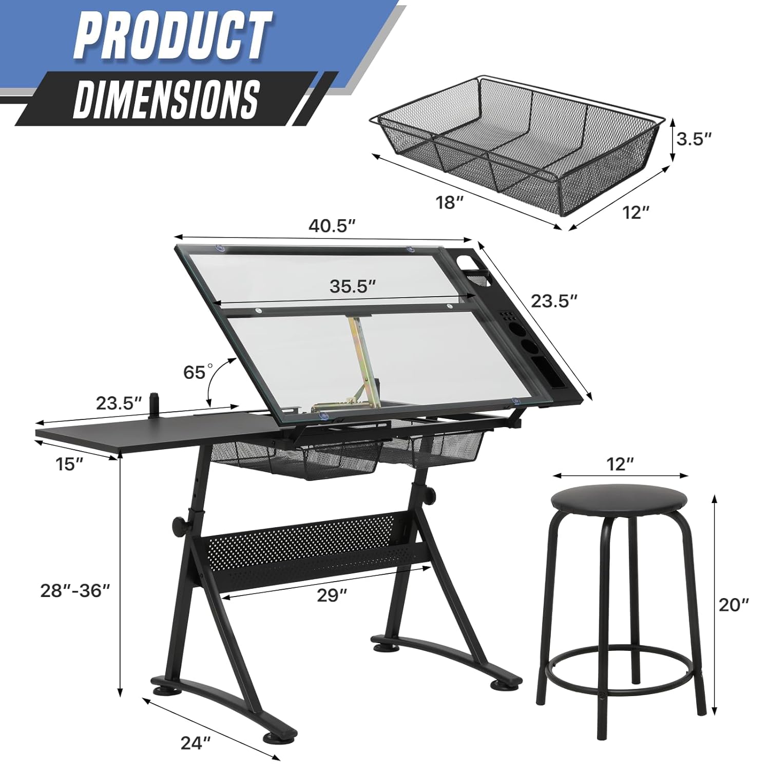 Drafting Table with Height Adj - Art & Craft Paper Origami recension och pris