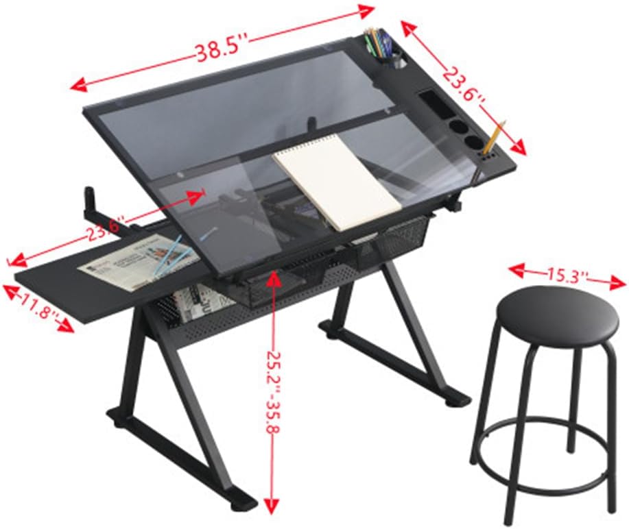 Table w/Stool, Height Adjustab - Art & Craft Paper Origami recension och pris