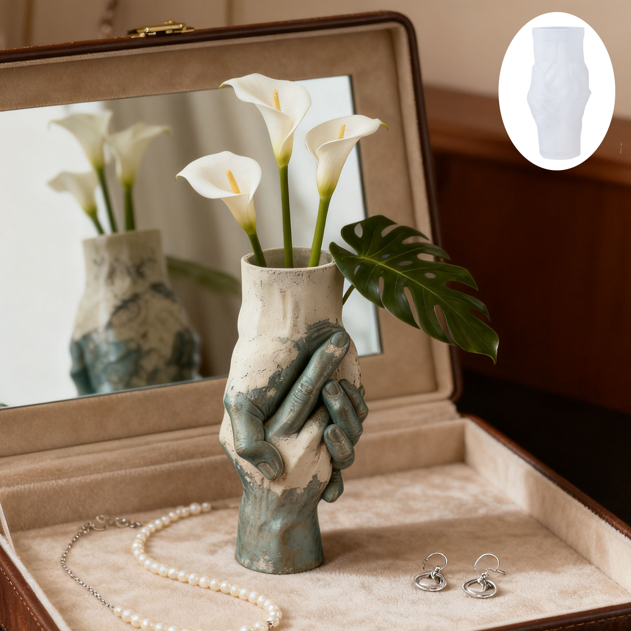 Artistic Hand-in-Hand Vase Sil - Art Craft Vase recension och pris