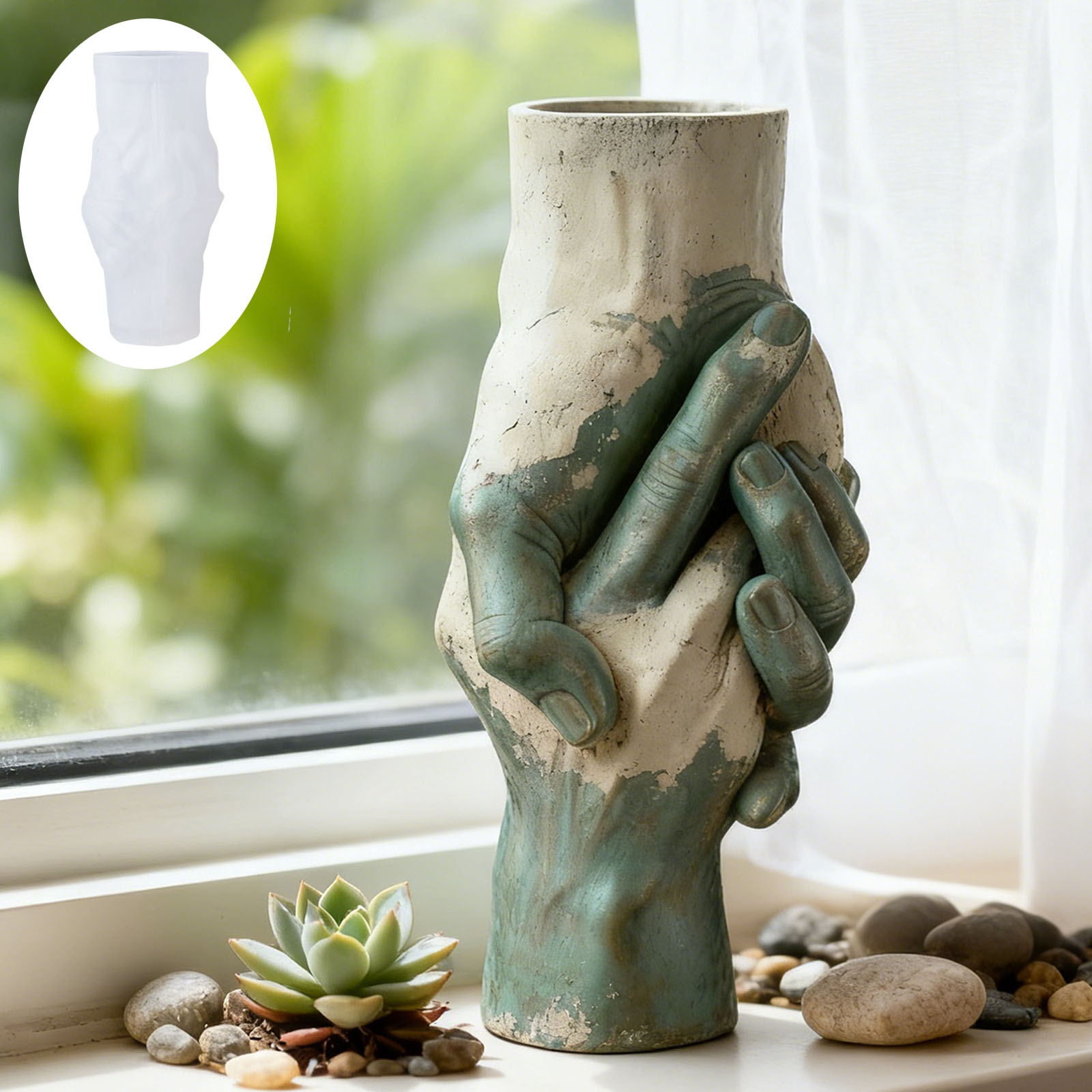 Artistic Hand-in-Hand Vase Sil - Art Craft Vase recension och pris