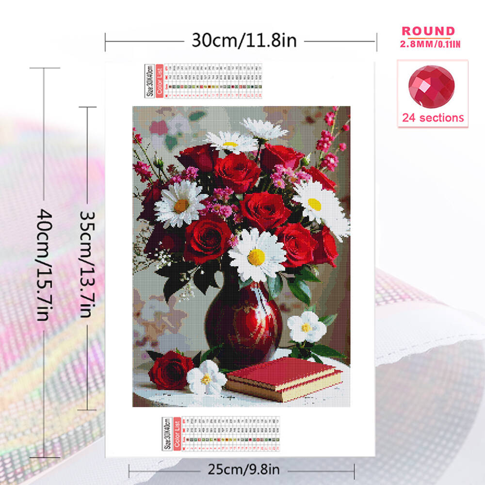 5D DIY Diamond Embroidery Rose - Art Craft Vase recension och pris