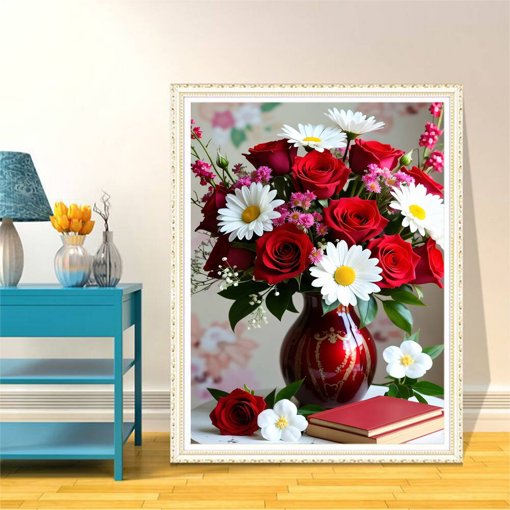 5D DIY Diamond Embroidery Rose - Art Craft Vase recension och pris